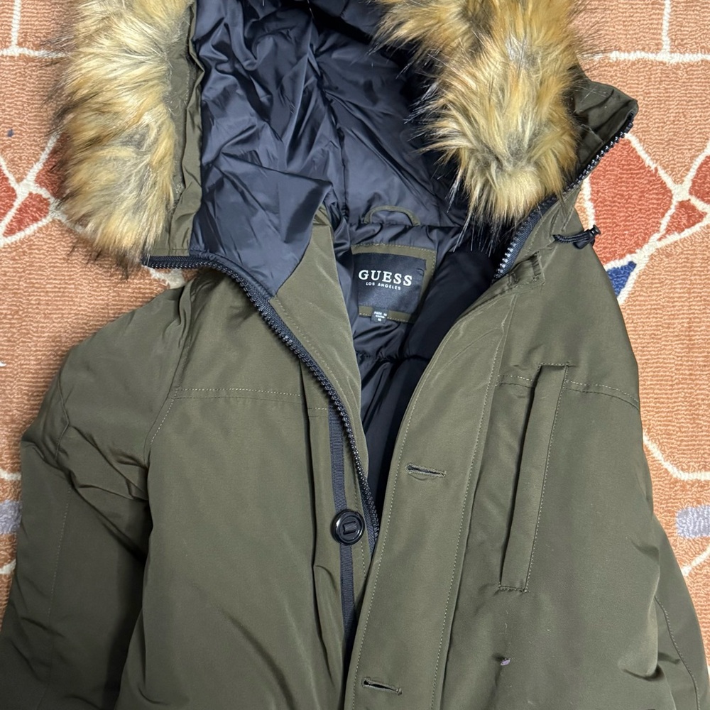 Guess Military Green Winter Jacket Parka